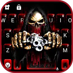 Baixar Tema Keyboard Bloody Skull Gun APK