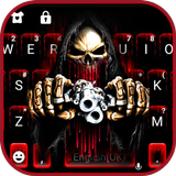 Tema Keyboard Bloody Skull Gun ícone