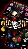 Tema Keyboard Bloody Skull Gun imagem de tela 3