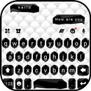 Tema Keyboard Black White SMS APK