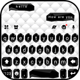 Tema Keyboard Black White SMS