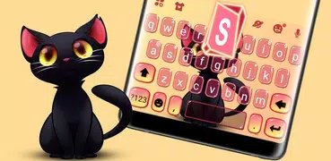 Black Cute Cat 主題鍵盤