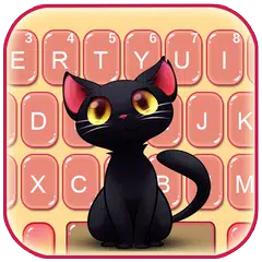 Black Cute Cat 主題鍵盤 APK 下載