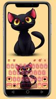 Black Cute Cat Affiche