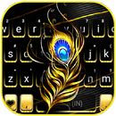 Fundo do Teclado Black Gold Feather APK