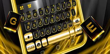 Tema Keyboard Black Gold Luxur