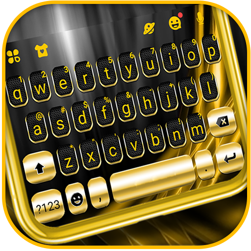 Tema Keyboard Black Gold Luxur