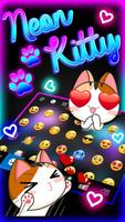 Tema Keyboard Black Neon Kitty imagem de tela 2