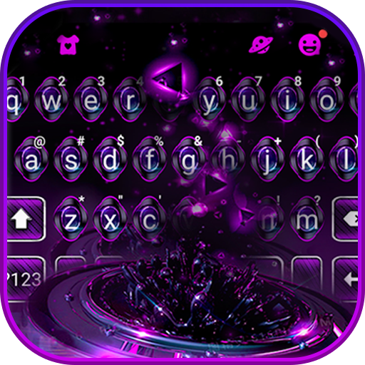 Black Neon Tech Keyboard Theme