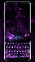 ثيم لوحة المفاتيح Black Neon T الملصق