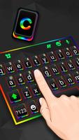 Tema Keyboard Black Rainbow Li imagem de tela 1