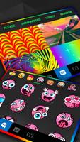 Tema Keyboard Black Rainbow Li imagem de tela 3