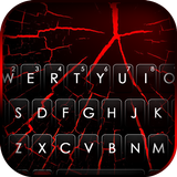خلفية الكيبورد Black Red Crack أيقونة