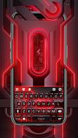 خلفية الكيبورد Black Red Tech  الملصق