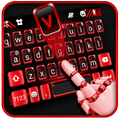Black Red Tech Keyboard Theme