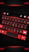 Tema Keyboard Black Red Tech poster