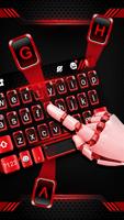Tema Keyboard Black Red Tech imagem de tela 1