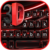 ثيم لوحة المفاتيح Black Red 3D أيقونة