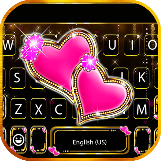 Bling Pink Hearts Teclado