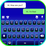 Blue Neon Chat Zeichen