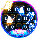 Blue Neon Butterfly Keyboard Theme APK