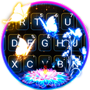 Тема для клавиатуры Blue Neon Butterfly APK