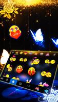 Тема для клавиатуры Blue Neon Butterfly скриншот 2