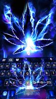 Фон клавиатуры Blue Neon Weed постер