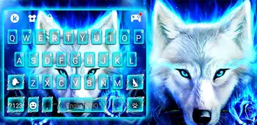Blue Night Wolf Tema Tastiera