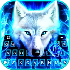 Blue Night Wolf Tastatur-Thema APK Herunterladen