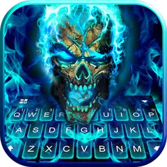 最新版、クールな Blue Flame Skull のテーマ アプリダウンロード
