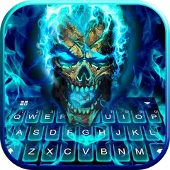 Descargar APK de Blue Flame Skull Tema de tecla