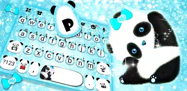 Blue Glitter Panda キーボード