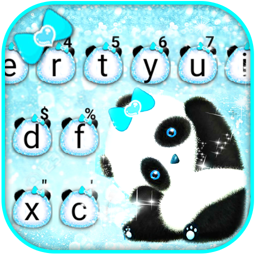 Blue Glitter Panda Tastiera