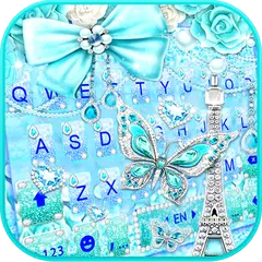 Blue Paris Butterfly Keyboard  APK download