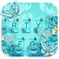 Blue Rose Butterfly Keyboard Theme