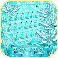 Blue Rose Butterfly Keyboard Theme