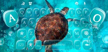 Blue Sea Turtle Tema Tastiera