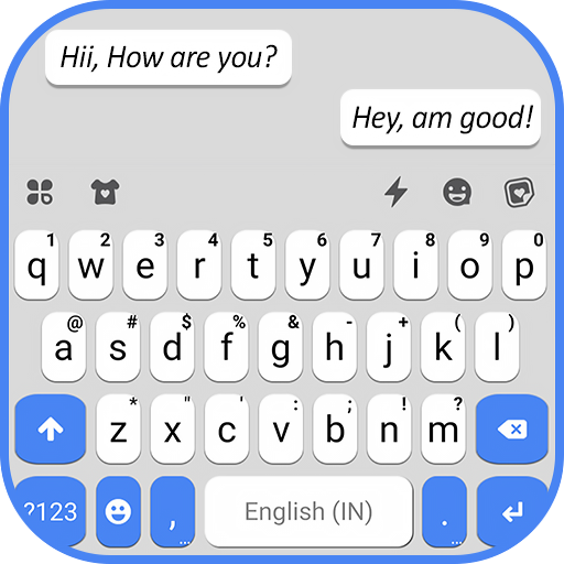 Blue White Chat Tema Tastiera