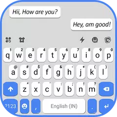 Blue White Chat Keyboard Theme XAPK download