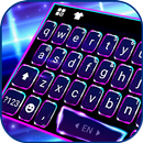 Fond de clavier Blue 3D Tech APK