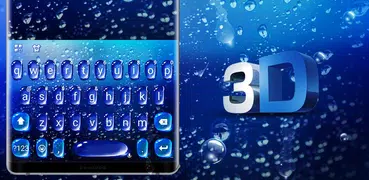 Blue 3d Water Drop 主題鍵盤