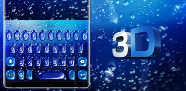 Blue 3d Water Drop Keyboard Th
