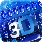 ثيم لوحة المفاتيح Blue 3d Wate أيقونة