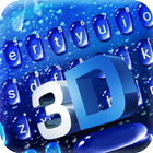 Thème de clavier Blue 3d Water icône