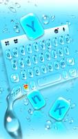 Blue 3d Waterdrops Keyboard Th পোস্টার