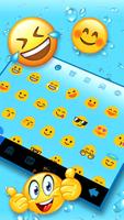 Blue 3d Waterdrops Tema Papan  syot layar 2