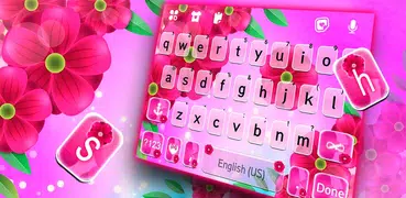 Bright Pink Floral Keyboard Ba