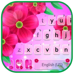 Bright Pink Floral Tastaturhin