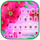 Bright Pink Floral Keyboard Ba APK